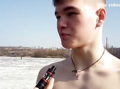 Fit russian teen skinny dipping