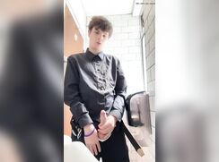 Small Dick Jerks In Work Toilet