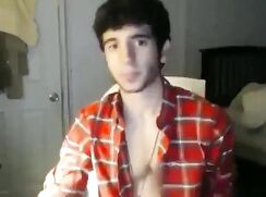 Hairy twink shows his huge dick