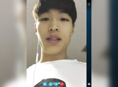 Asian college dude goes to a private spot away from friends to jerk off while talking to a girl