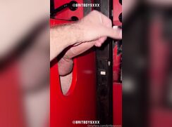 Fit Brit boy in gay sauna gets wanked off and a shoots a massive load