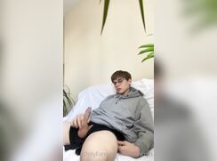 cute big cock liam jerking on sofa off