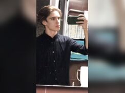 cute blonde dirty talking chating to girl bathroom cumming jerks off