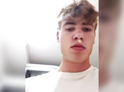 cute fit blonde showing his big cock