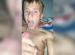 cute blonde cumming on his mouth baited off