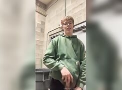 Blond Muscular Guy Cut wanks off in the Gym - AI Enhanced