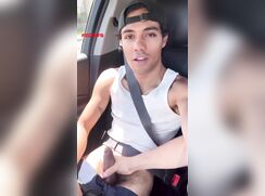 Uncut Latino Gets Handjob In Car porn