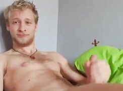 cute blonde morning baited on bed off