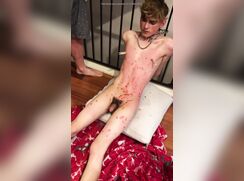 Twink tied up and waxed