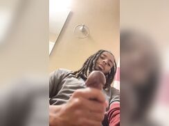 CUT BOY STROKING BIG DICK N BUSSIN