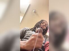 CUTE BOY STROKING BIG DICK N BUSSIN