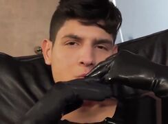 boy in rubber w/ dildo