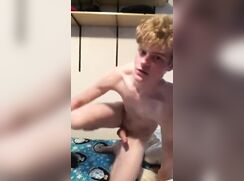 cute curly blonde baited on bed off
