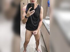 Shaved Cock Gaysian Jerks & Cums In Public Toilet porn