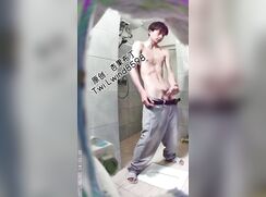 Dorm bathroom Asian self record porn