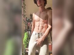 cute fit guy showing his big cock