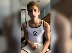 cute wrestler champion jerking singlet off boys porn