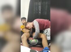 Just sucking a big one