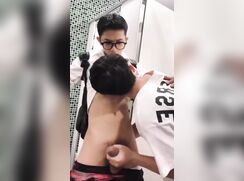 Handjob in the sauna