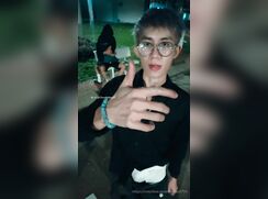 Bin jerks off in front if a couple making out in a public park