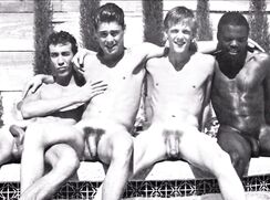 Men and boys swimming naked