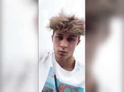 Blond boy baited on snap