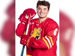 Hockey guys in the locker room