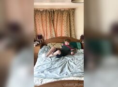cute big cock aidem cumming jerks on bed off