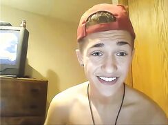 Blond College Lad with his Cap on cums on his chest - AI Enhanced