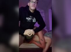Geek Forces Bottom Deep On His Cock porn