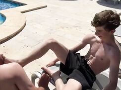 Twink Dom and friend are worshipped by their sub on holiday