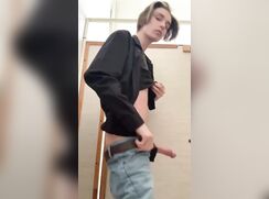 cute showing ass in public toillet porn