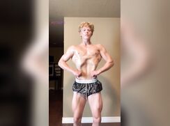 Blond Muscle Boy Poses Shirtless In Locker Room porn