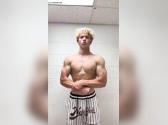 Blond Muscle Boy Posing In Locker Room Part 2 porn