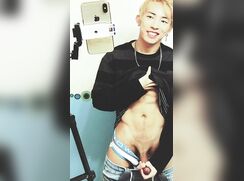 Asian Twink Jerks Shaved Cock On Webcam porn