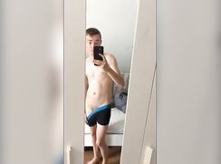 Leo shows you how hard he is and takes his pants off