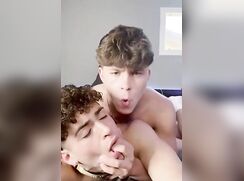 18 year old boy with a huge cock fucks his buddy