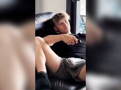 cute fit blonde cameron showing his big cock