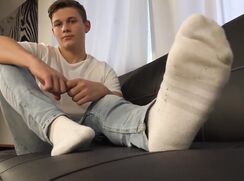 twink showing off his hot feet