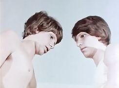 Vintage Brunette Bro's Kissing Hand Job Adult Gay Porn - AI Enhanced