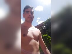 Uncut Latino Takes Nude Walk On The Farm porn