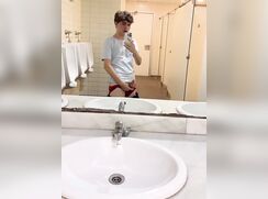 Phimosis Twink Jerks Shaved Cock In School Bathroom porn
