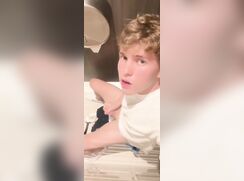 Phimosis Twink Jerks Shaved Cock On Toilet porn