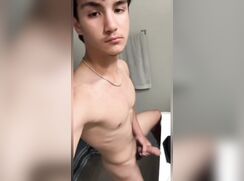 Hot guy jerks long cock