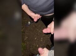 Buddies Jerk Together In The Woods porn