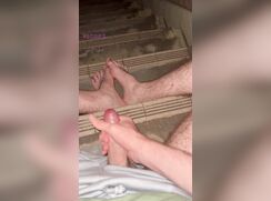 Uncut Cock Jerk & Cum On City Steps porn