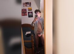Otter Twink Jerks & Cums In Mirror porn