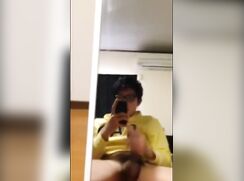 Japanese glasses boy masturbation3