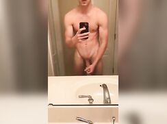 Baited twink jerks off