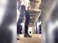Jerk & Cum On Metro Platform porn